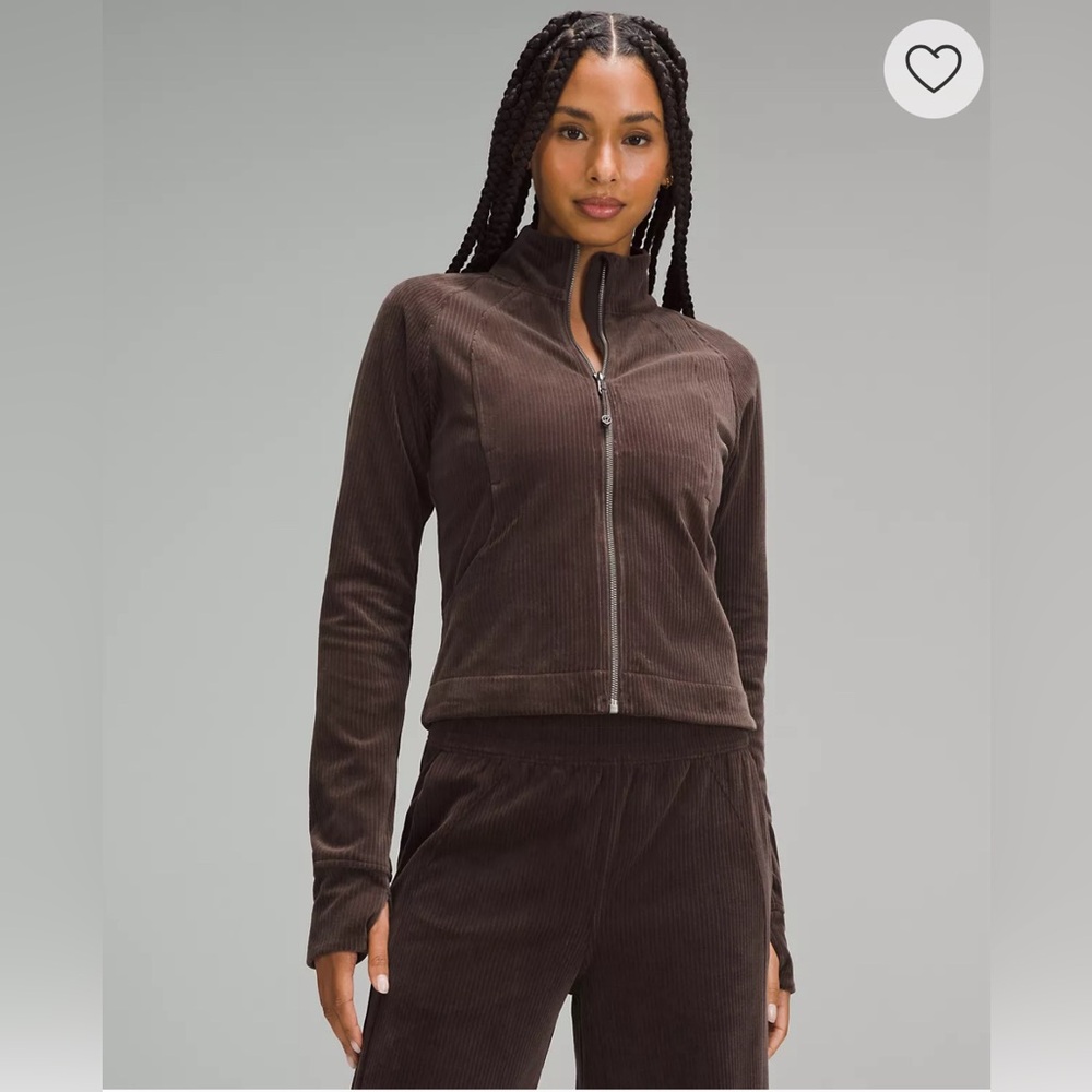NWT lululemon Scuba Track Jacket
Velvet Cord.  Size 8.  Color espresso.